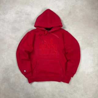 SIR BENNI MILES EMBROIDERY LOGO RED HOODIE