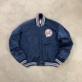 YANKEES NAVY RARE NYLON BOMBER VINTAGE