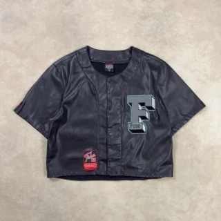 FUBU 05 BLACK LEATHER CROP JERSEY