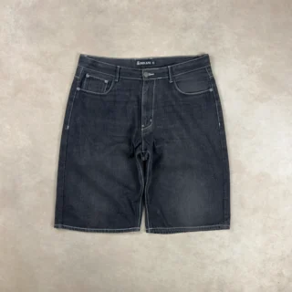 RED APE BLACK EMBROIDERY JORTS