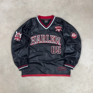 FUBU ATHLETICS HARLEM 05 BLACK RED LONGSLEEVE JERSEY