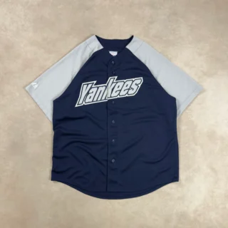 MAJESTIC YANKEES NAVY GREY JERSEY