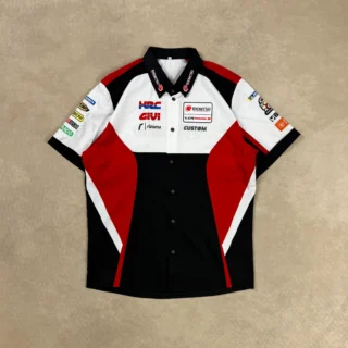 RACER HONDA BLACK WHITE RED MULTI BRAND SHIRT