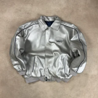 ULTRARARE DOWN IMPACT SILVER LEATHER JACKET