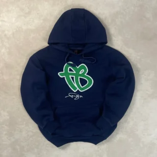 FUBU GREEN LOGO NAVY HOODIE