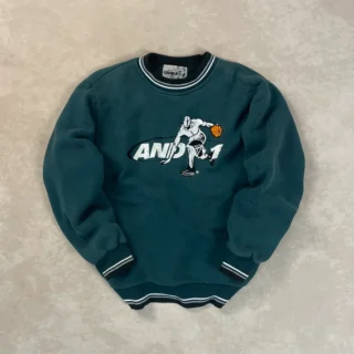 AND1 BASKET GREEN CREWNECK