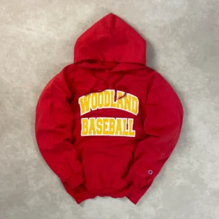 CHAMPION WOODLAND BASEBALL RED HOODIE