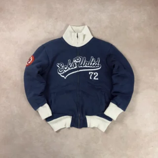 ECKO UNLTD EMBROIDERED LOGO FUR SHELL SWEATER