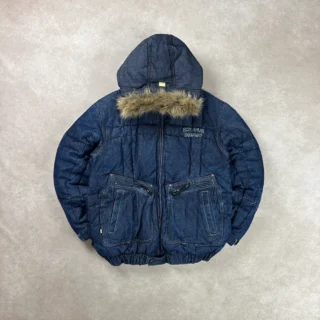 ECKO UNLTD TOTAL DENIM FUR WINTER COAT