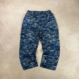 DIGITAL CAMO PETROL BLUE CARGO PANTS