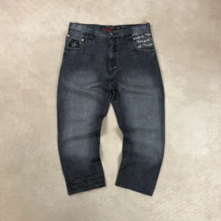 TRIBAL DNM EMBROIDERED GREY BAGGY DENIM