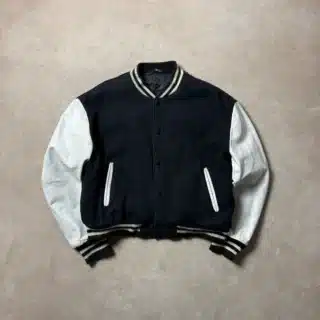 SCHOTT BLACK AND WHITE VARSITY JACKET