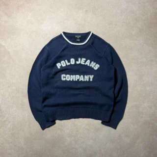 RL POLO JEANS COMPANY EMBROIDERED LOGO NAVY JUMPER
