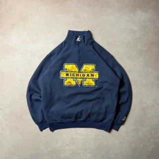 STARTER MICHIGAN NAVY SHELL SWEATER