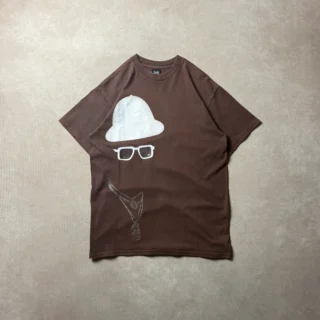 VINTAGE STUSSY 'BROOKLYN BOY' BROWN T-SHIRT