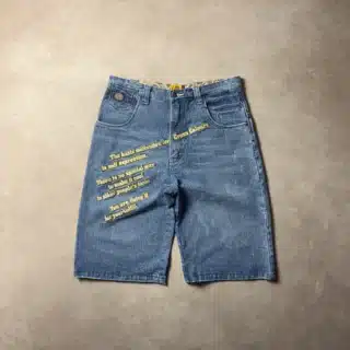 CROSS COLOURS 'EMBROIDERED SPEECH' DENIM JORTS