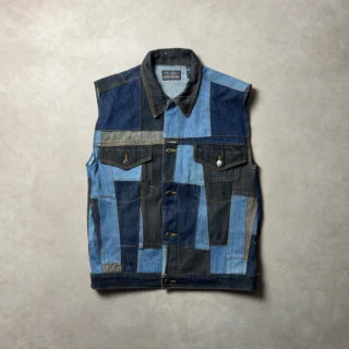 FUBU PATCHWORK DENIM VEST